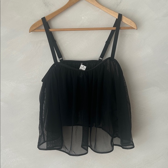 Torrid NWT Playful Mesh Cami Top in Rich Black​ size 2x - Picture 3 of 5